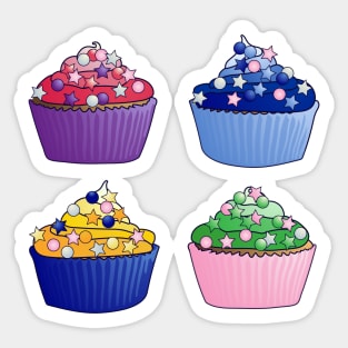 Inner Senshi Cupcakes Pattern Sticker